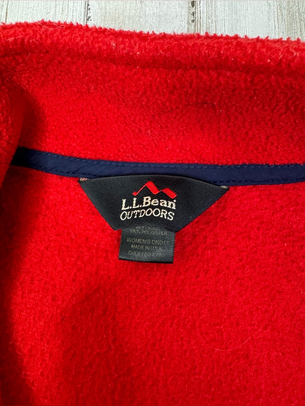 Vintage L.L. Bean Fleece Vest Women’s M Red Made In USA Outdoor Camping Full Zip - Picture 6 of 10